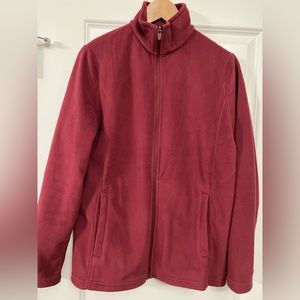 Lands End full zip fleece - M - Maroon